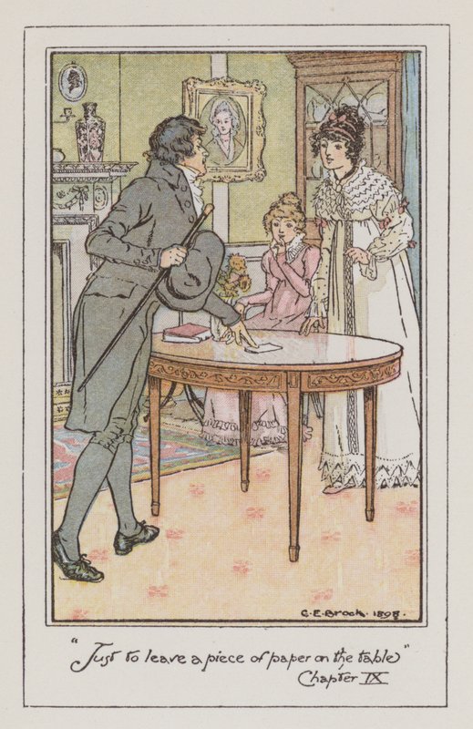Ilustrace pro Emmu od Jane Austen (barevné lito) od Charles Edmund Brock