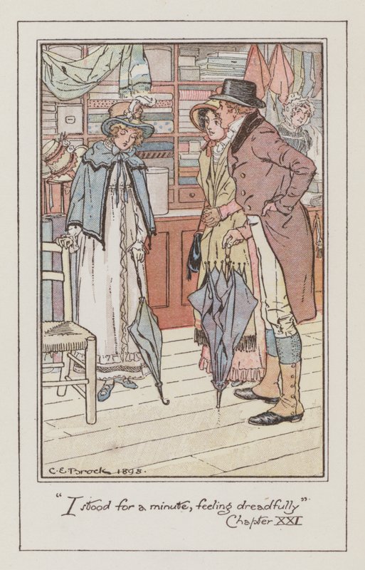 Ilustrace pro Emmu od Jane Austen (barevné lito) od Charles Edmund Brock