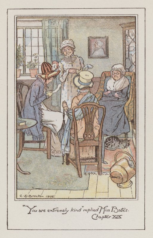 Ilustrace pro Emmu od Jane Austenové (barevné lito) od Charles Edmund Brock