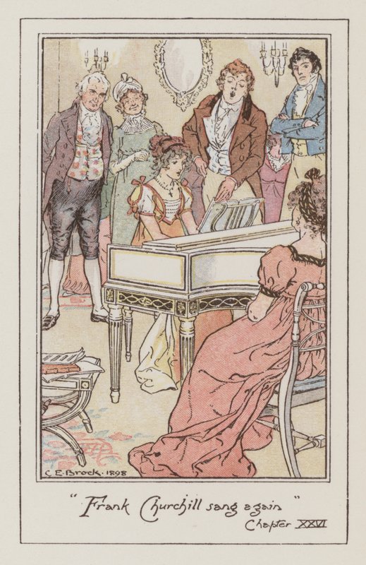 Ilustrace pro Emmu od Jane Austenové (barevné lito) od Charles Edmund Brock