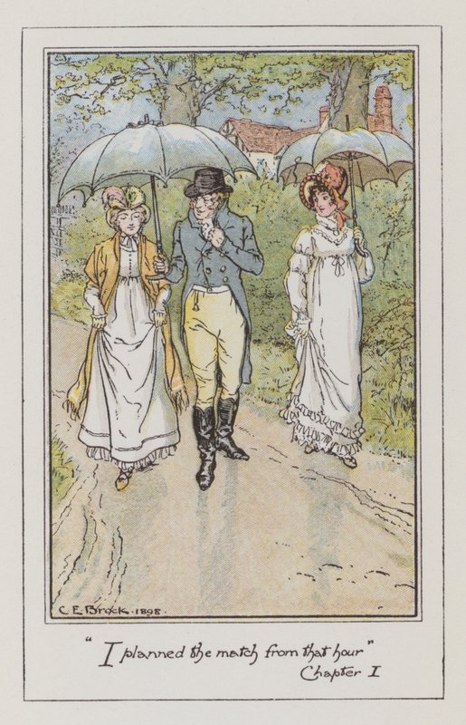 Ilustrace pro Emmu od Jane Austenové (barevné lito) od Charles Edmund Brock