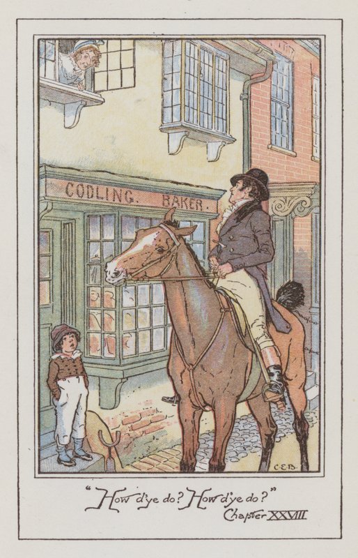 Ilustrace pro Emmu od Jane Austen (barevné lito) od Charles Edmund Brock