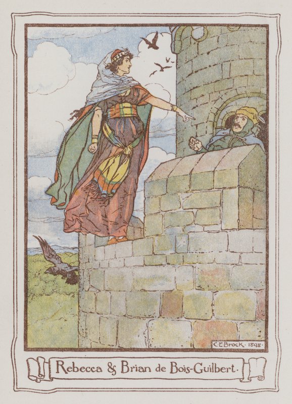 Ilustrace pro Ivanhoe od Sira Waltera Scotta (barevné lito) od Charles Edmund Brock