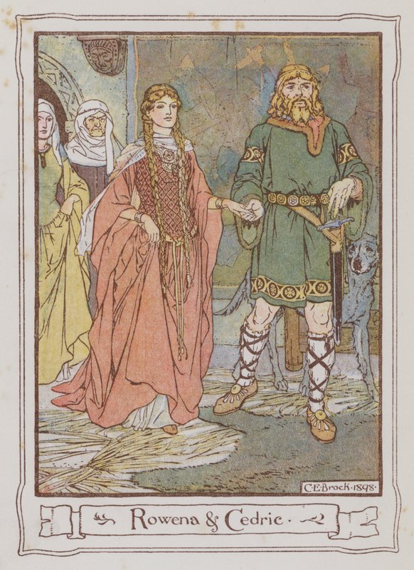 Ilustrace pro Ivanhoe od Sira Waltera Scotta (barevné lito) od Charles Edmund Brock