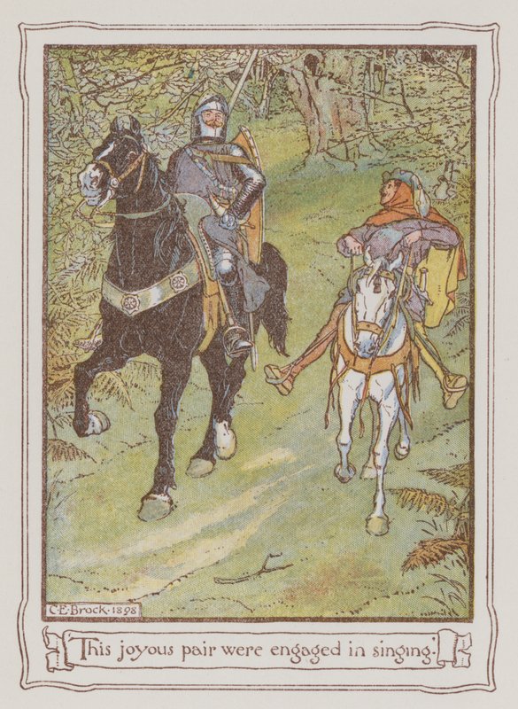 Ilustrace pro Ivanhoe od Sira Waltera Scotta (barevné lito) od Charles Edmund Brock