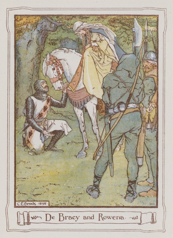 Ilustrace pro Ivanhoe od Sira Waltera Scotta (barevné lito) od Charles Edmund Brock