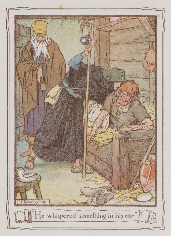 Ilustrace pro Ivanhoe od Sira Waltera Scotta (barevné lito) od Charles Edmund Brock