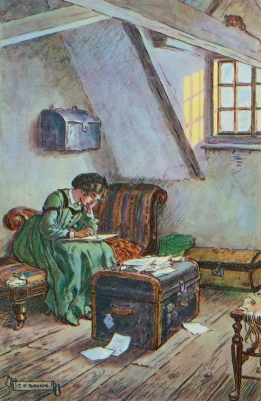 Ilustrace pro malé ženy Louisa M Alcott od Charles Edmund Brock