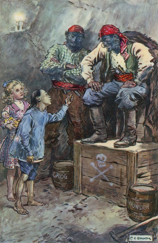 Ilustrace pro Queen of the Pirate Isle od Breta Harteho od Charles Edmund Brock