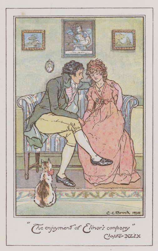 Ilustrace pro Sense and Sensibility od Jane Austen (barevné lito) od Charles Edmund Brock