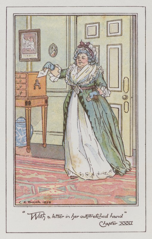 Ilustrace pro Sense and Sensibility od Jane Austen (barevné lito) od Charles Edmund Brock