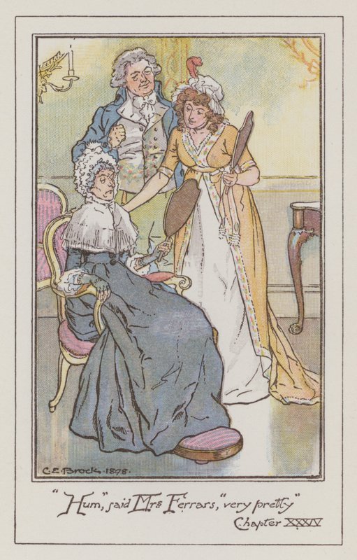 Ilustrace pro Sense and Sensibility od Jane Austen (barevné lito) od Charles Edmund Brock