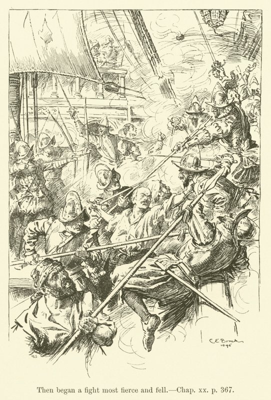 Ilustrace pro Westward Ho! Charles Kingsley (rytina) od Charles Edmund Brock