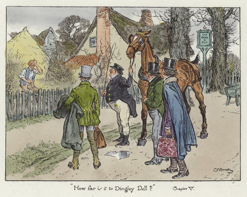 Ilustrace k Pickwickovým novinám od Charles Edmund Brock