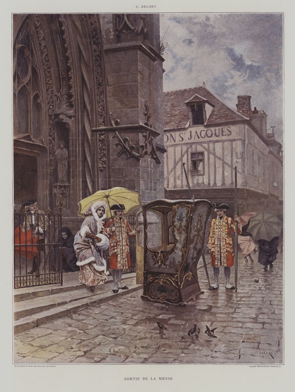 Sortie de la Messe (Odchod z kostela po mši) od Charles Edouard Delort