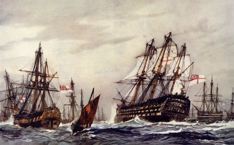 Bombové ketche zdravící vítězství, prosinec 1805 od Charles Edward Dixon
