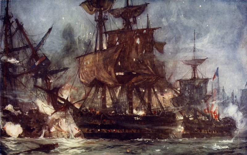 Majestát v bitvě na Nilu, 1798 od Charles Edward Dixon