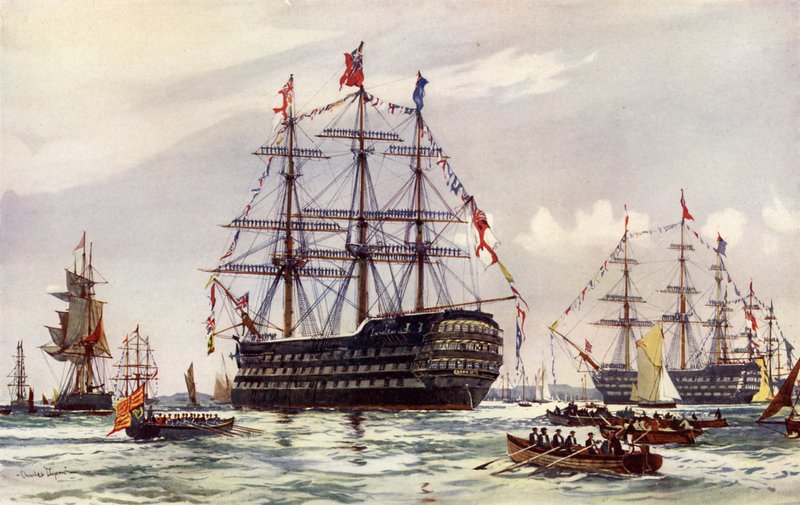 Královna v Spithead Review z roku 1845 od Charles Edward Dixon