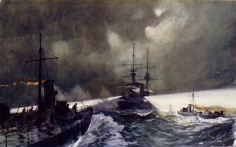 Torpédové čluny v akci na námořních manévrech od Charles Edward Dixon