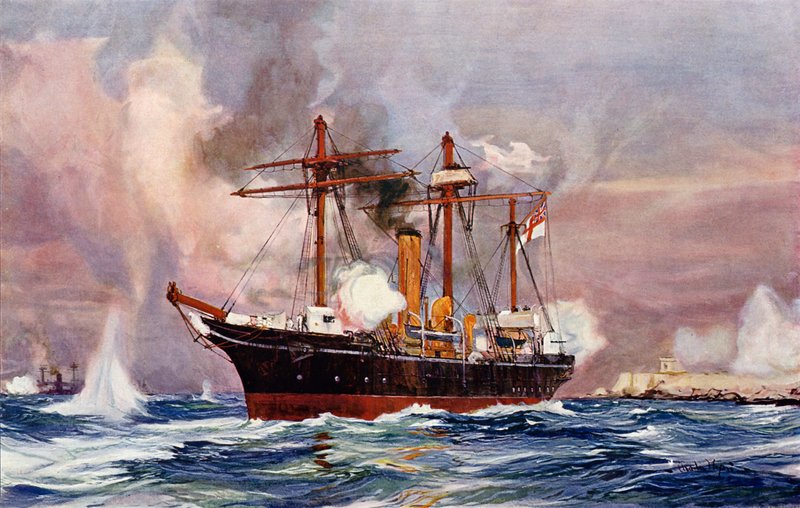 Dobrá práce Condor. Bombardování Alexandrie, 1882 od Charles Edward Dixon