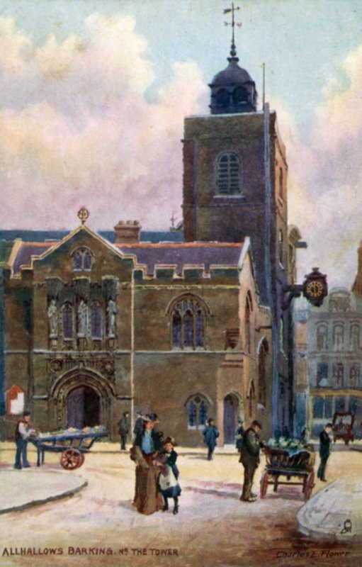 All-Hallows-by-the-Tower, Londýn od Charles Edwin Flower