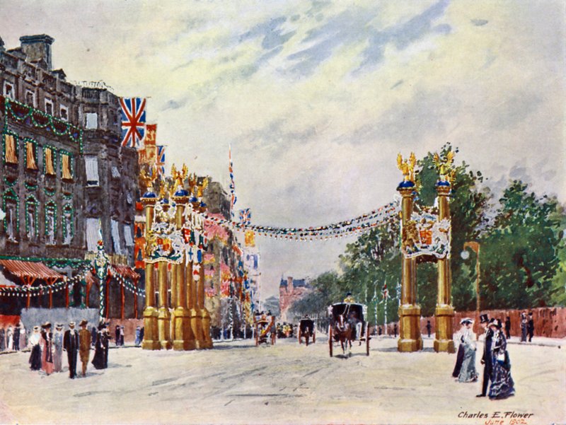 Piccadilly v červnu 1902 od Charles Edwin Flower
