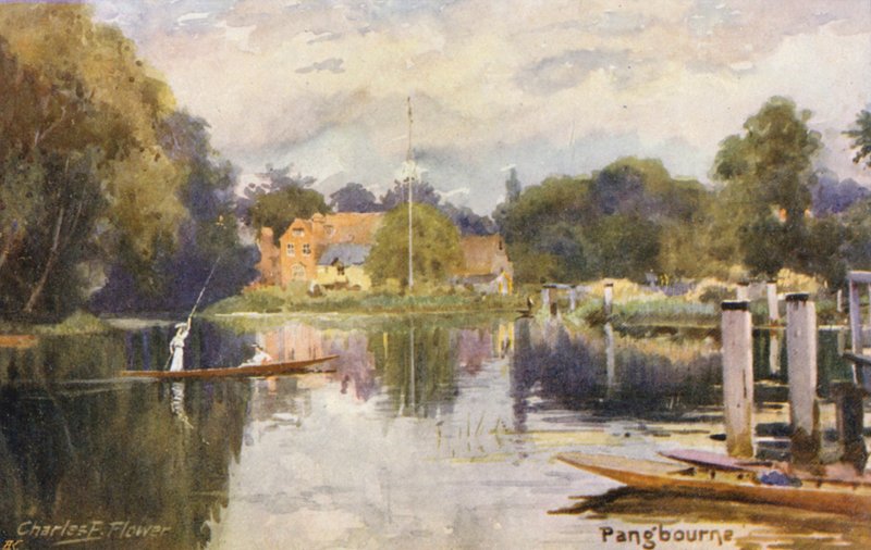 Řeka Temže: Pangbourne (barevná litografie) od Charles Edwin Flower