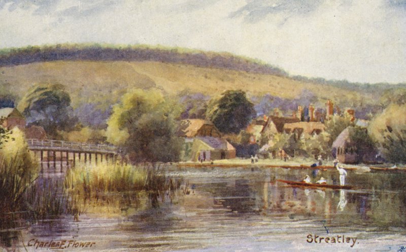 Řeka Temže: Streatley (barevná litografie) od Charles Edwin Flower