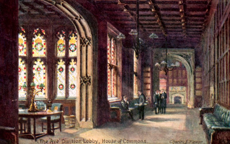 Lobby divize Aye, Dolní sněmovna od Charles Edwin Flower