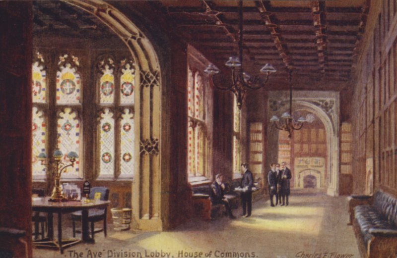 Lobby divize Aye, Dolní sněmovna od Charles Edwin Flower