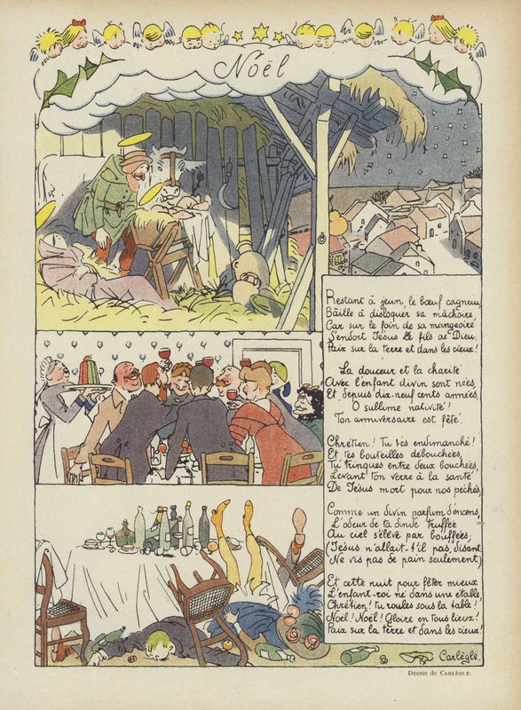 Vánoce. Ilustrace pro Le Rire od Charles Emile Egli