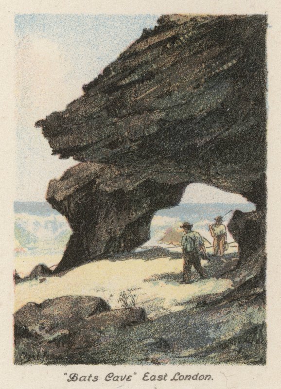Jižní Afrika: "Netopýří jeskyně", východní Londýn (barevná litografie) od Charles Ernest Peers