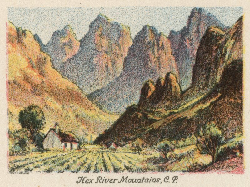 Jižní Afrika: Hex River Mountains, CP (barevná litografie) od Charles Ernest Peers