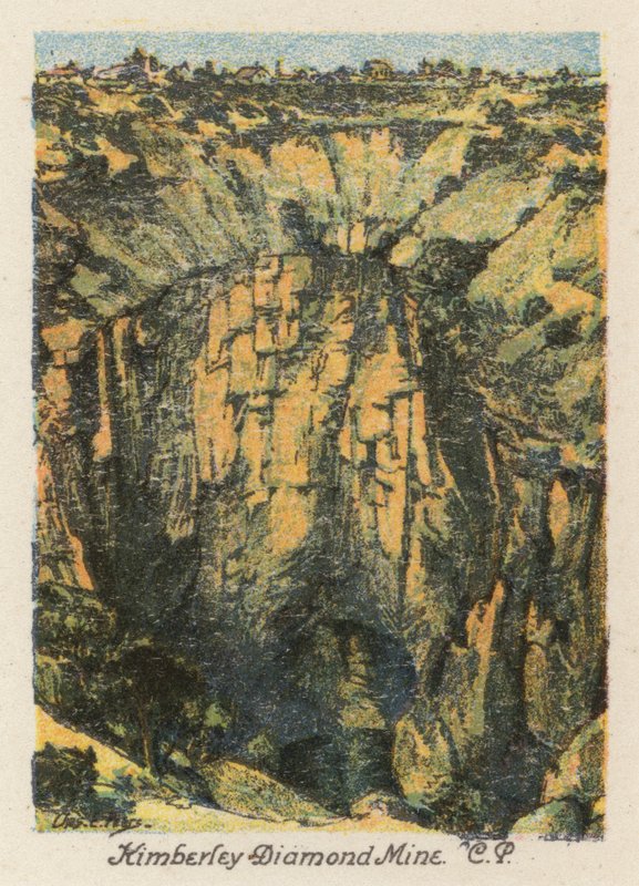 Jihoafrická republika: Kimberley Diamond Mine, CP (barevná litografie) od Charles Ernest Peers