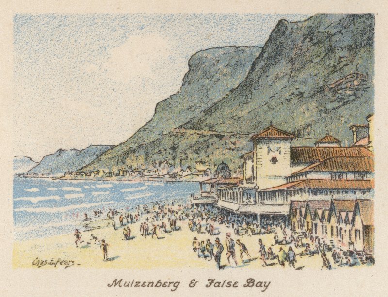 Jihoafrická republika: Muizenberg a False Bay (barevná litografie) od Charles Ernest Peers