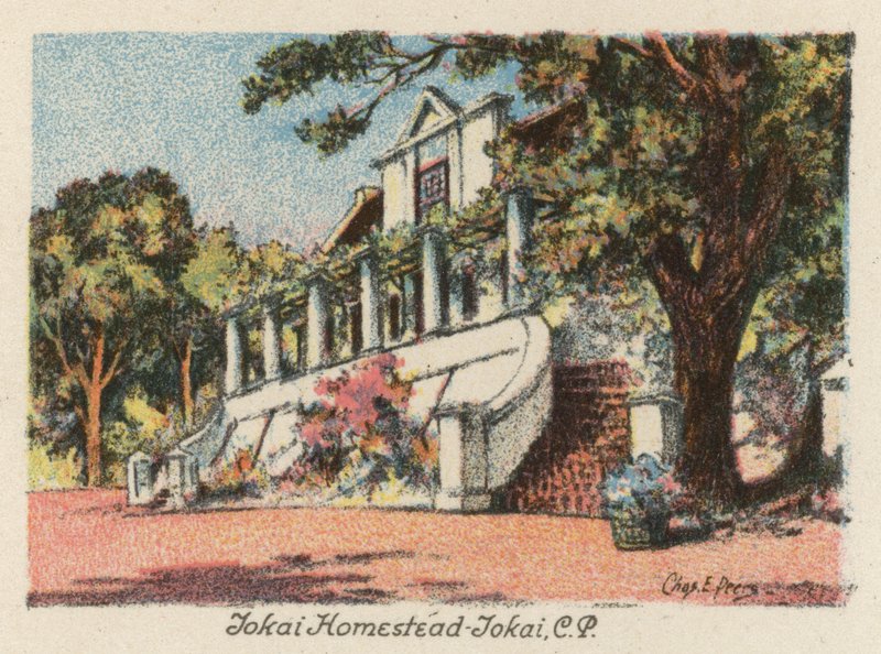 Jihoafrická republika: Tokai Homestead, Tokai, CP (barevná litografie) od Charles Ernest Peers