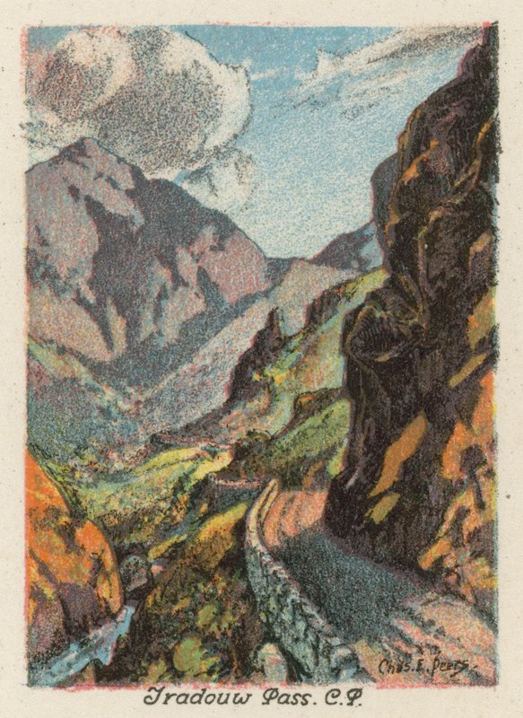 Jihoafrická republika: Tradouw Pass, CP (barevná litografie) od Charles Ernest Peers