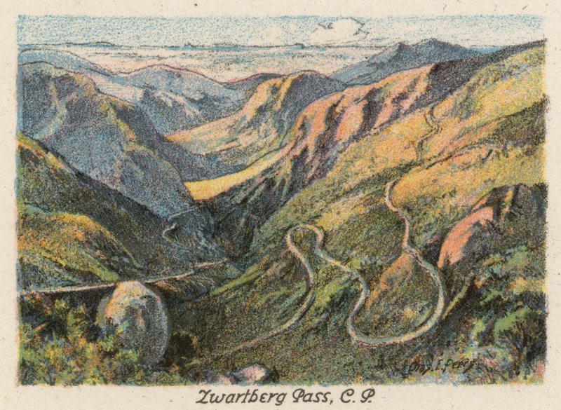 Jihoafrická republika: Zwartberg Pass, CP (barevná litografie) od Charles Ernest Peers