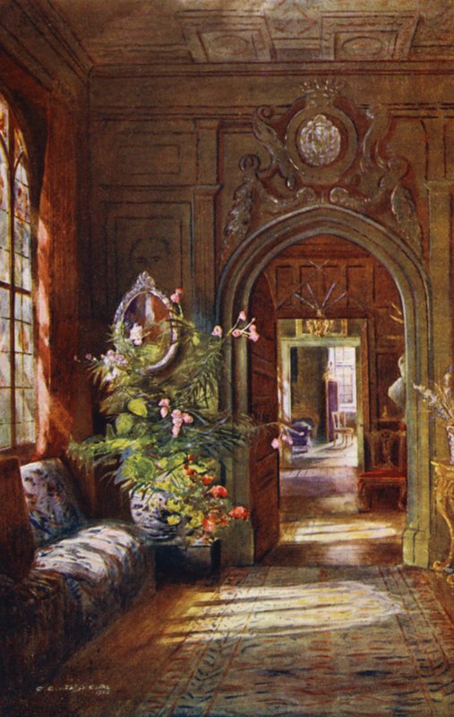 Knole House: Kolonáda (barevná litografie) od Charles Essenhigh Corke