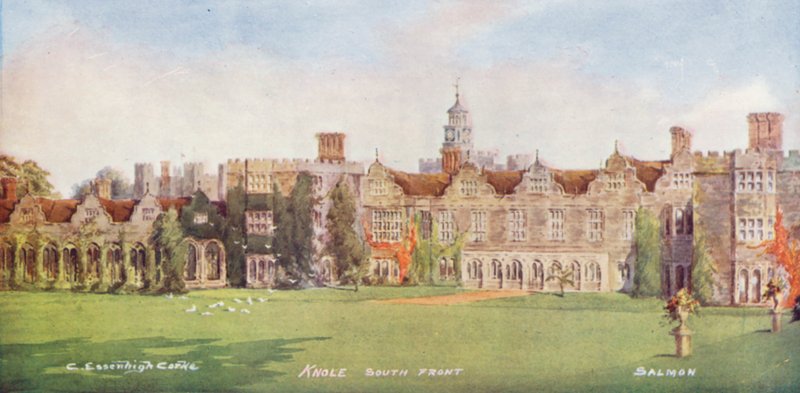 Knole House: (barevná litografie) od Charles Essenhigh Corke