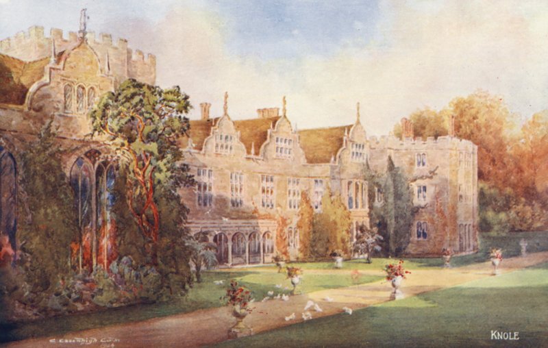 Knole House: (barevná litografie) od Charles Essenhigh Corke