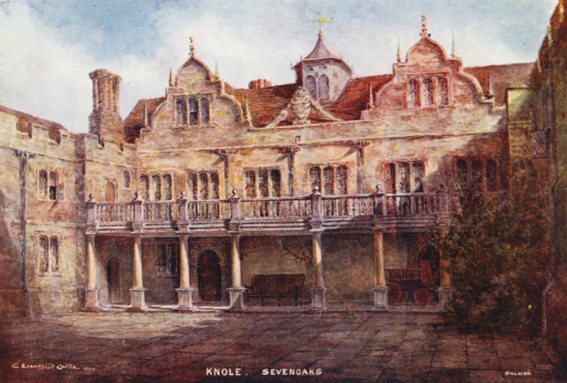 Knole House: (barevná litografie) od Charles Essenhigh Corke