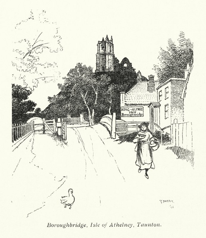 Boroughbridge, Isle of Athelney, Taunton (litografie) od Charles George Harper