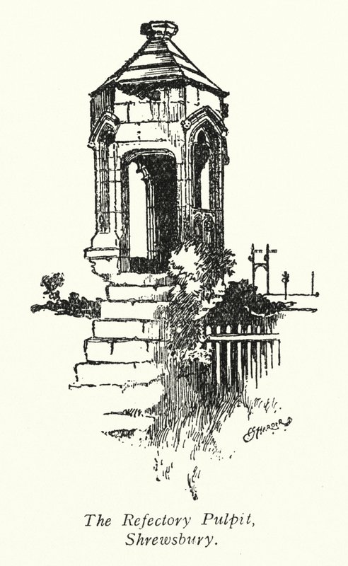 Kazatelna v refektáři, Shrewsbury (litografie) od Charles George Harper