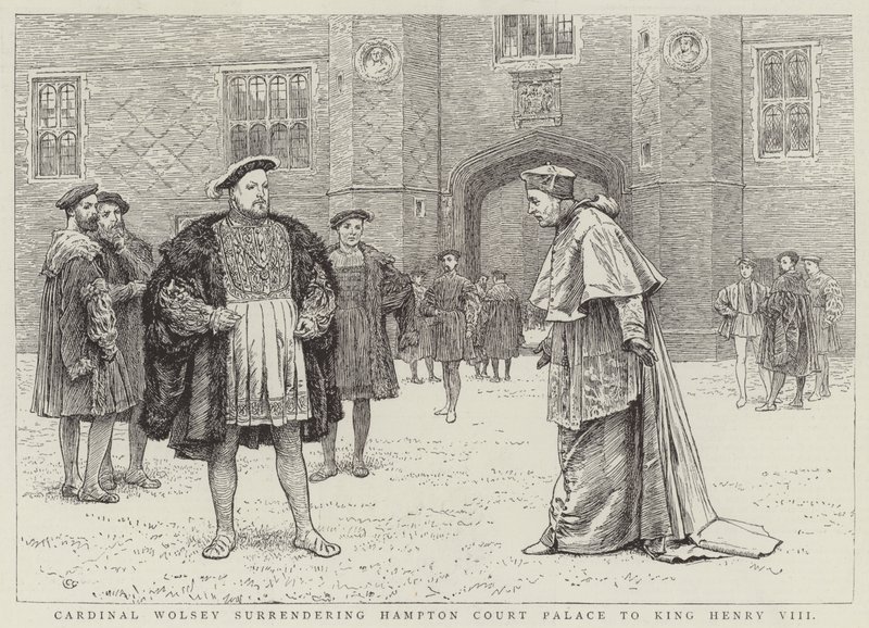 Kardinál Wolsey se vzdává paláce Hampton Court králi Jindřichu VIII od Charles Green