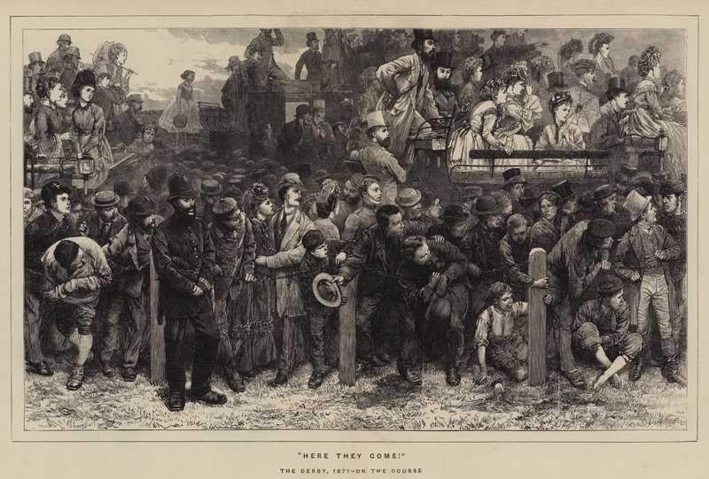 Here They Come!, Derby, 1871, On the Course od Charles Green