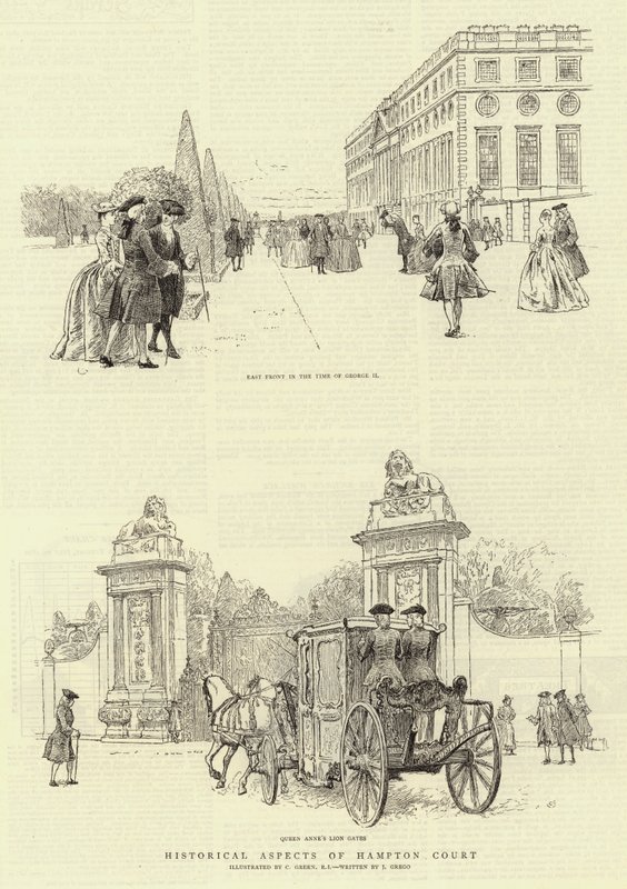 Historické aspekty Hampton Court od Charles Green