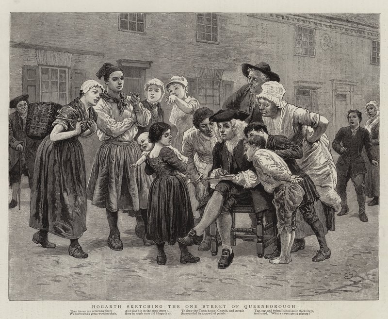 Hogarth načrtl jedinou ulici Queenborough od Charles Green