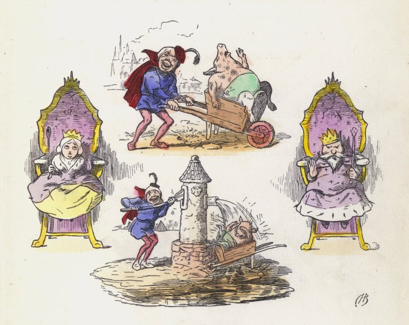 The Little Piggy-paruka (barevné rytí) od Charles Henry (after) Bennett
