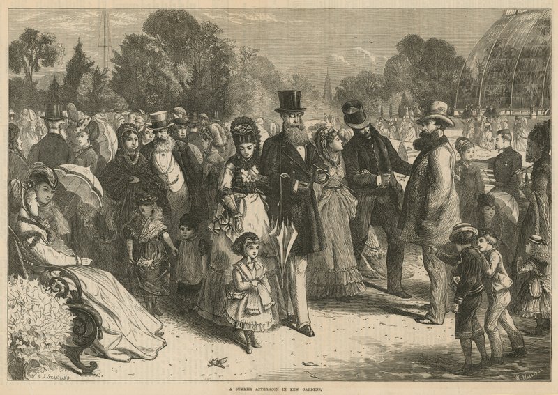 Letní odpoledne v Kew Gardens, Londýn (rytina) od Charles J. Staniland